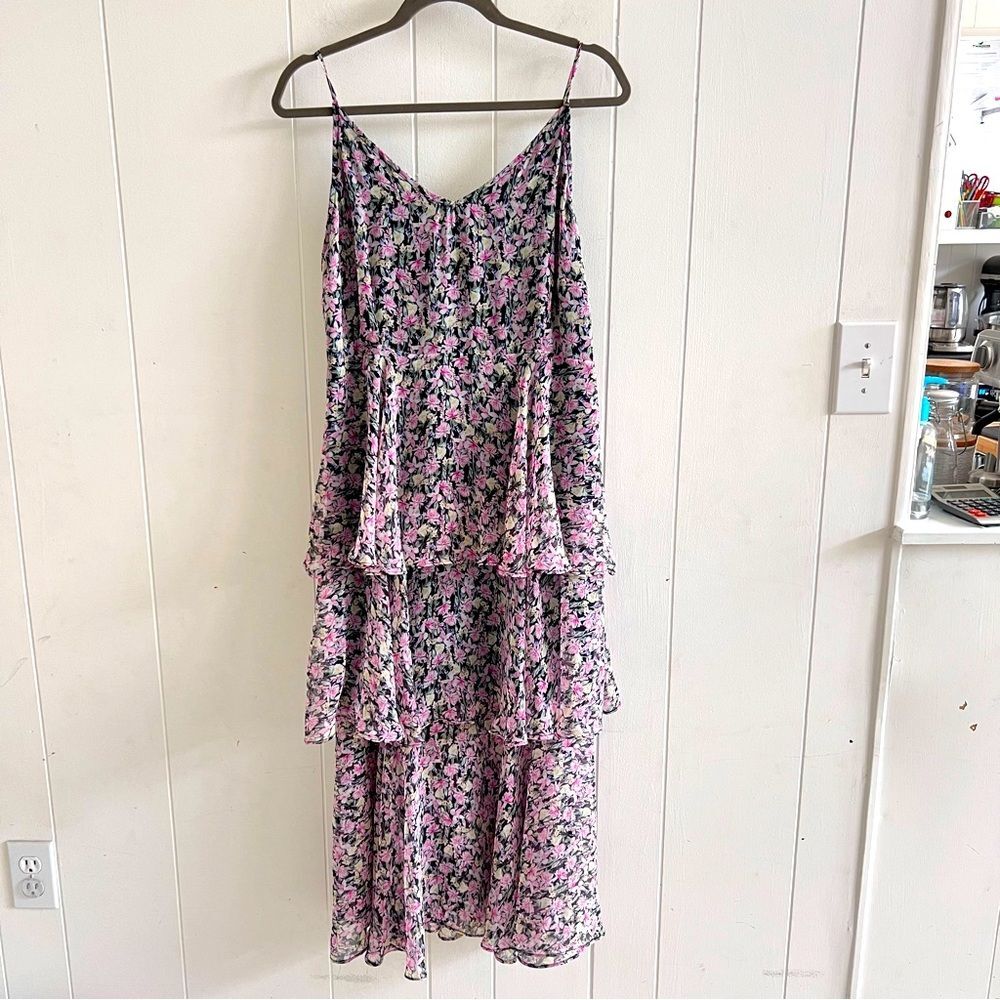 Allison New York Tiered Ruffle Floral Midi dress